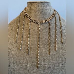 Vintage Waterfall Rhinestone Choker Necklace